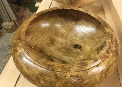 Burr and rippled oak 300mm diameter