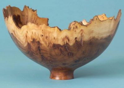 Burr elm bowl, natural edge 180mm dia.